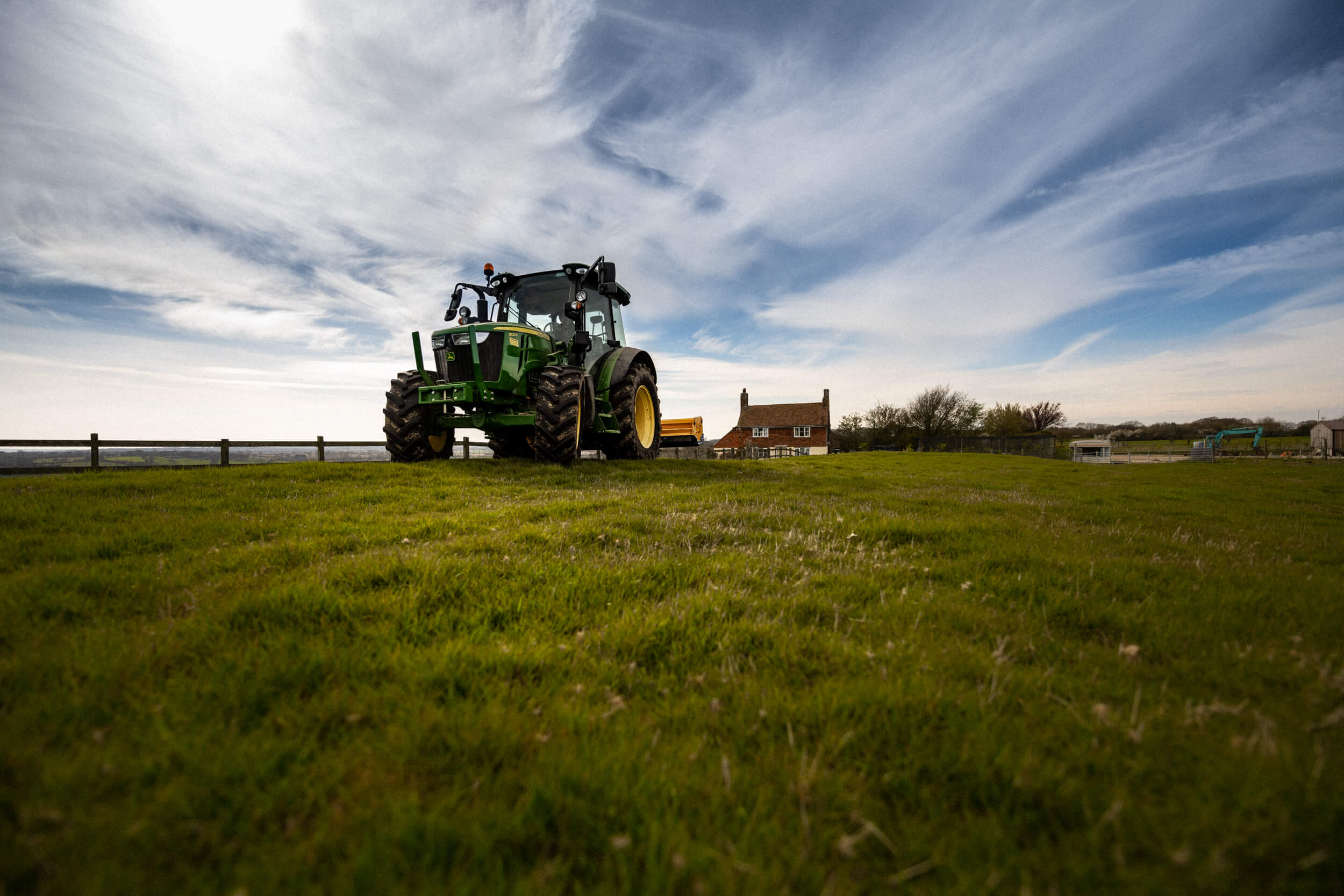 Tractor in the field at Coldharbour