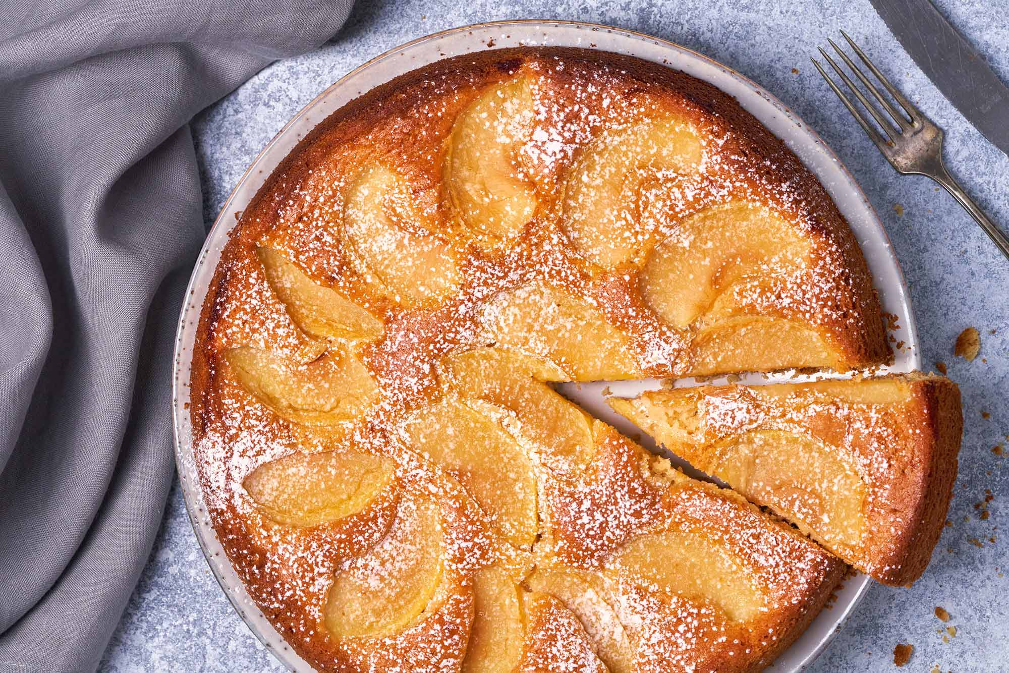 Apple tart on plate