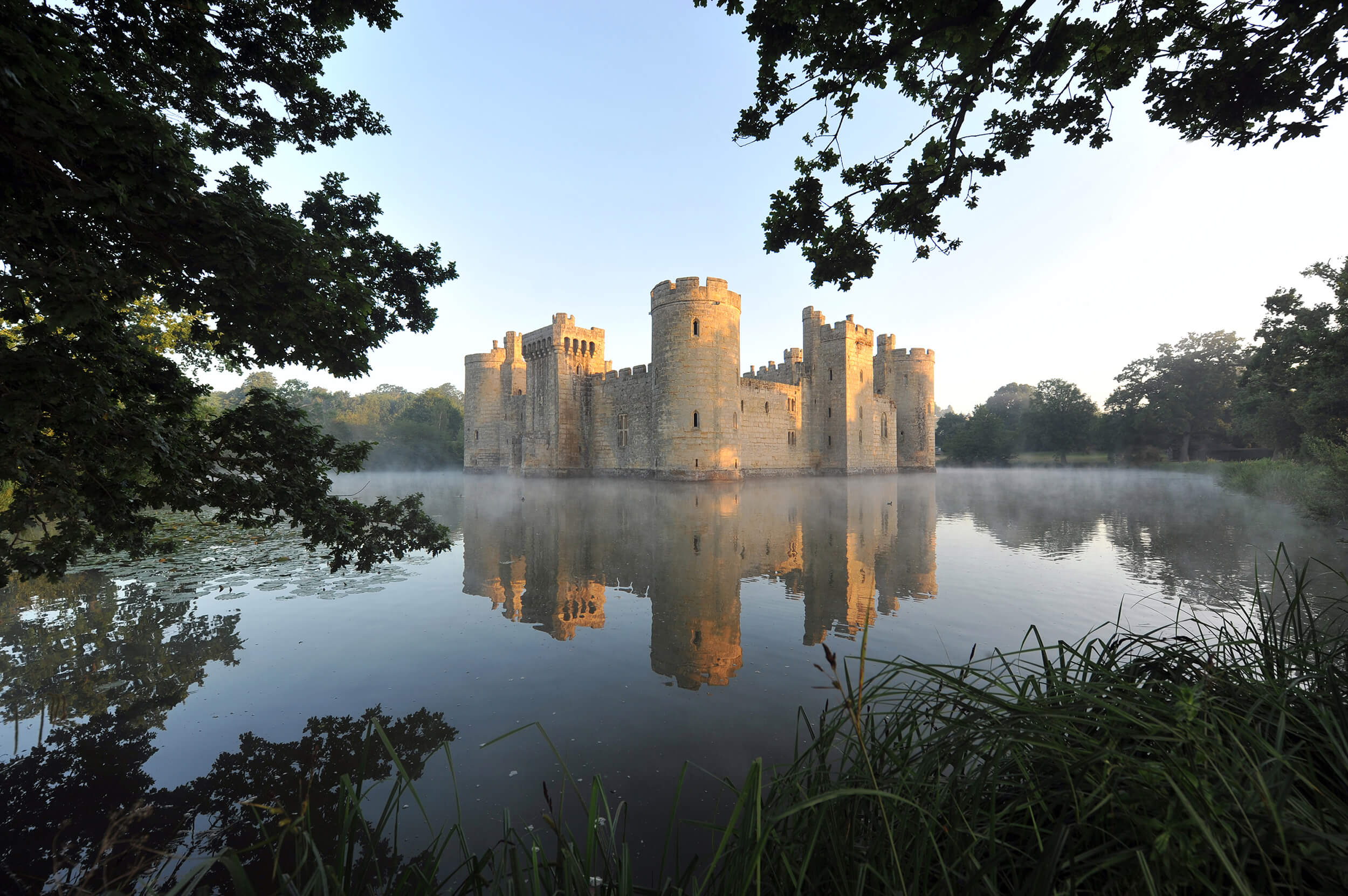 Bodiam Castle in the mist