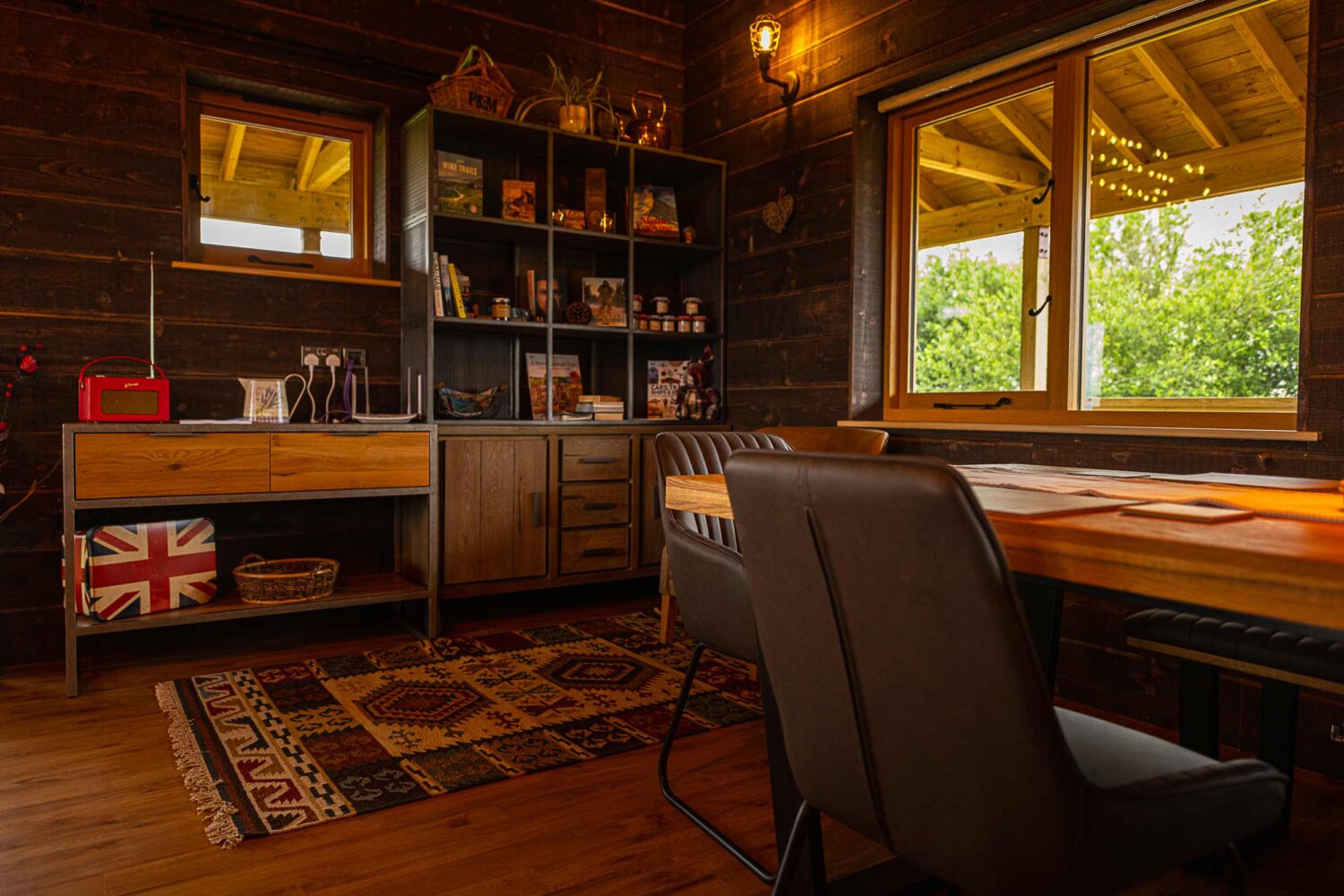 Inside view of Coldhabour Log Cabin