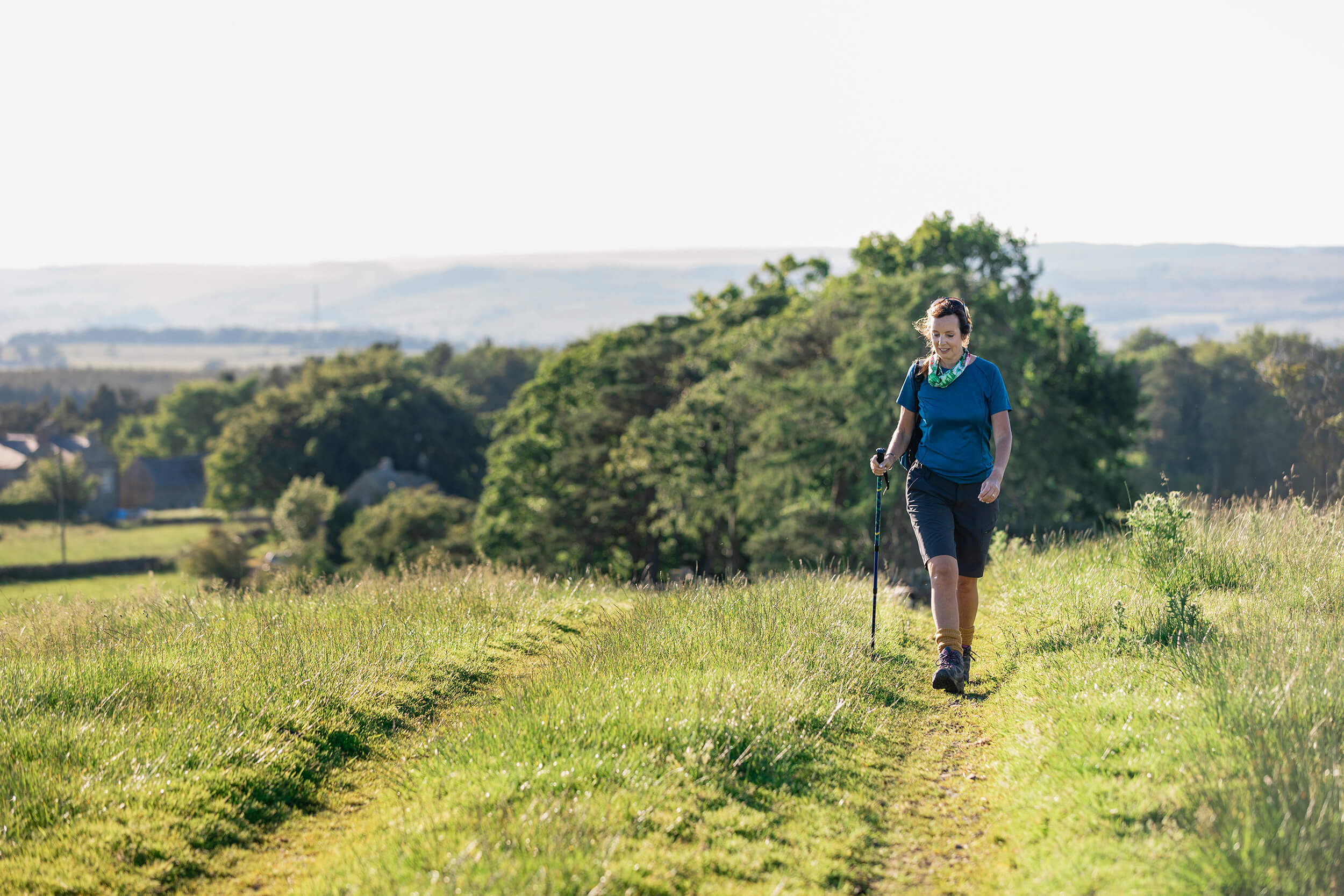 Woman walking in the countryside